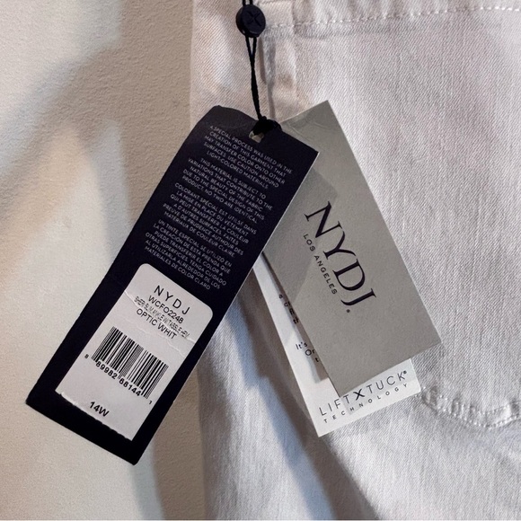 NYDJ Sz 14 Sheri White Ankle Jeans Tiny Tassels at the Hem Line NEW WITH TAG - Picture 11 of 16
